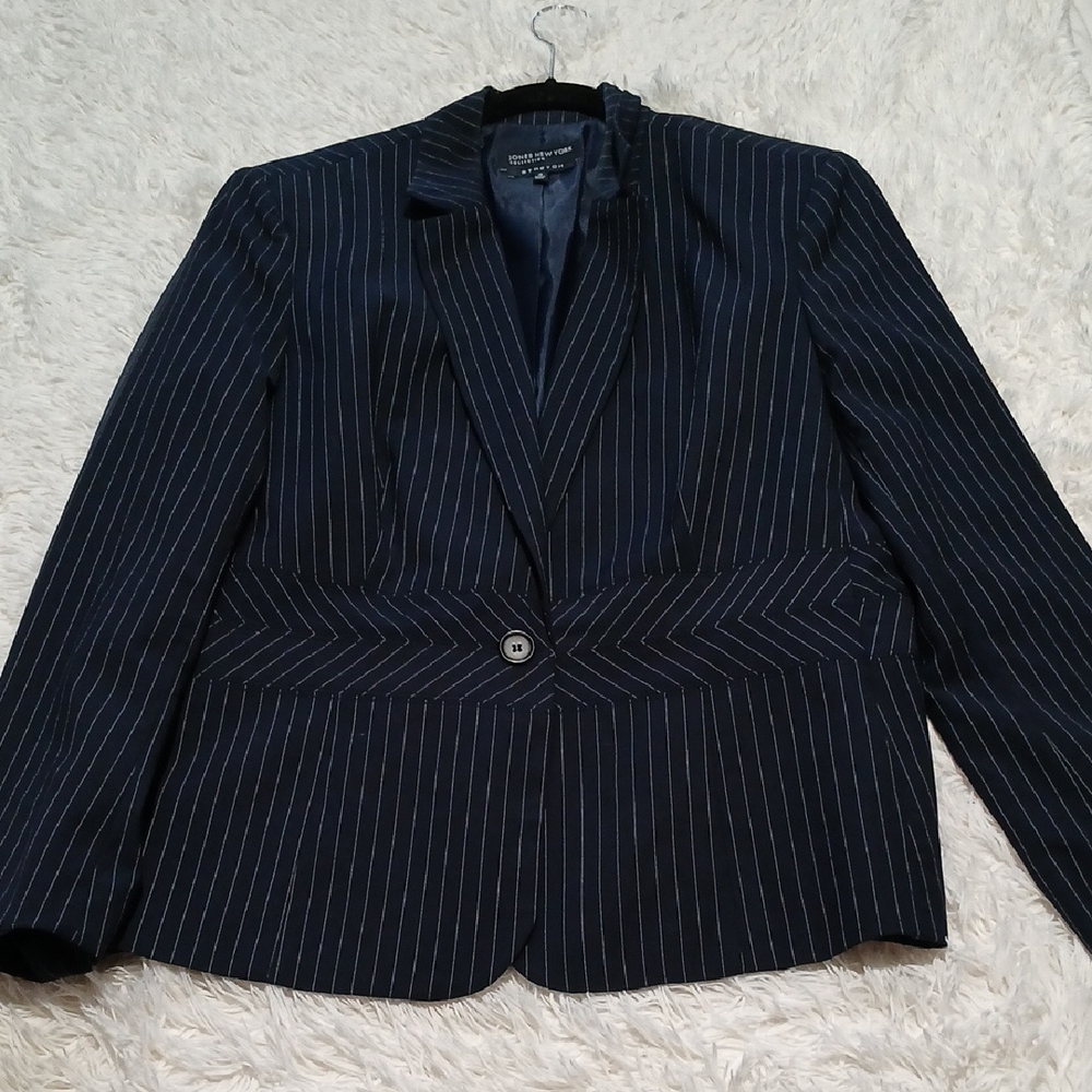 Jones New York Women's Navy Pinstripe Blazer